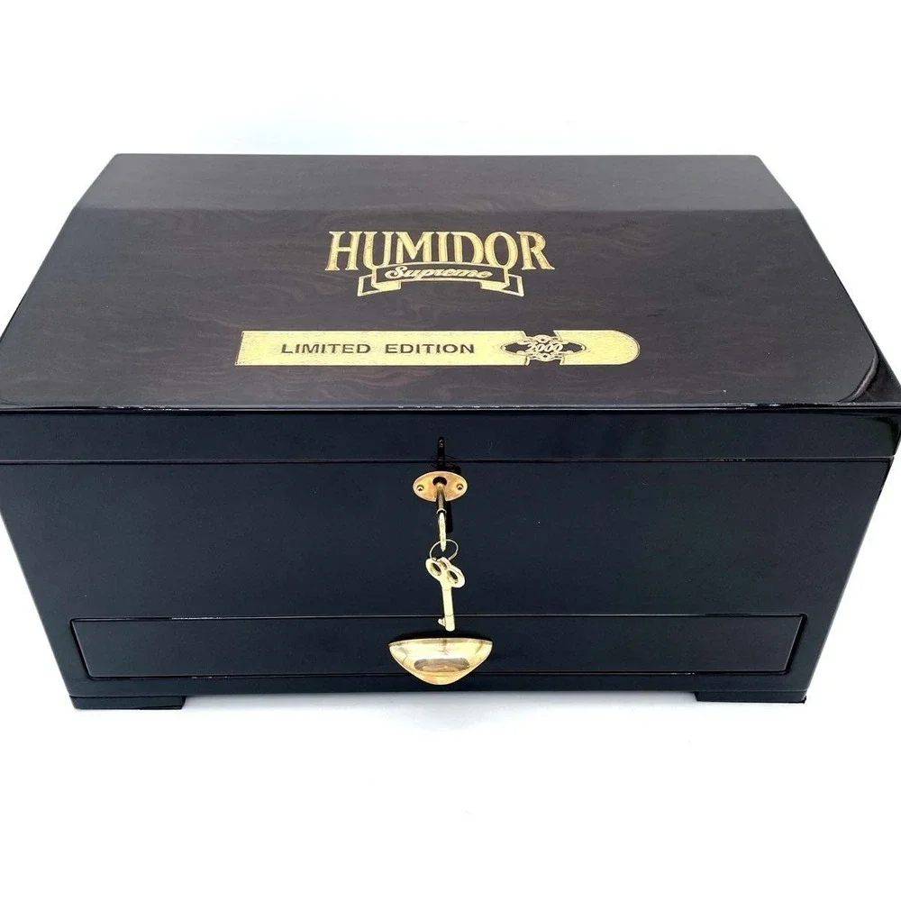 Humidor Supreme Limited Edition 2000 Cigar Humidor Wood Gloss Black With Key